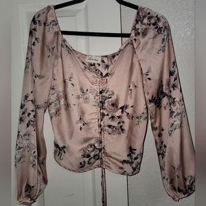 Blush Satin Blouse